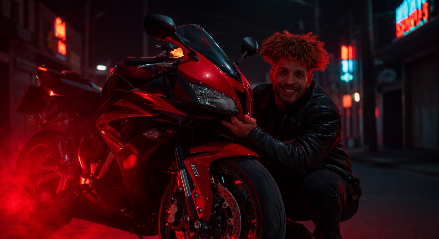 Mohammed Ibrahem (Soko) on motorcycle